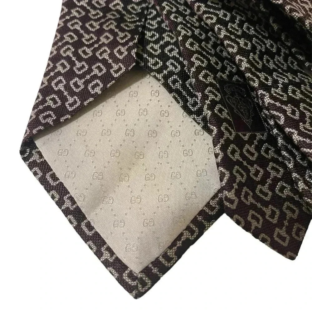 Gucci Horsebit silk jacquard tie in new conditions - Picture 5 of 10